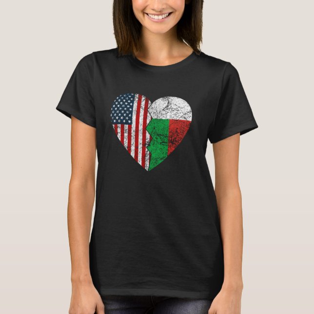 Madagaskar American Fahnen Herbst Vereinte Staaten T-Shirt (Vorderseite)