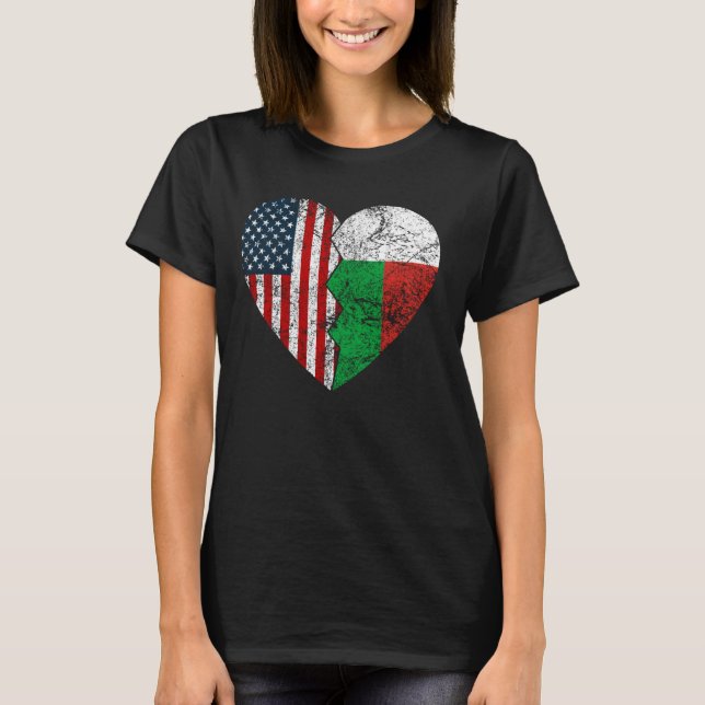 Madagaskar American Fahnen Herbst Vereinte Staaten T-Shirt (Vorderseite)
