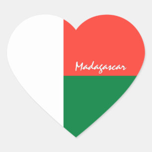 Madagaskar-Aufkleber, Herz, Patriot Madagaskar-Fla Herz-Aufkleber