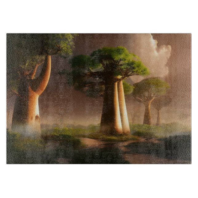 Madagaskar Baobab Forest Fantasy Schneidebrett (Vorderseite)