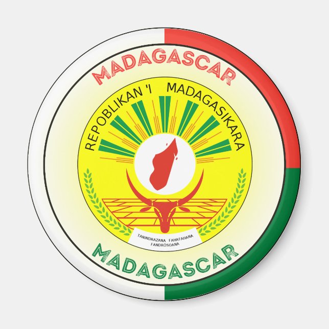 Madagaskar-Erbe-Emblem Magnet (Vorne)