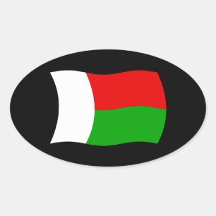 Madagaskar-Flag-Aufkleber Ovaler Aufkleber