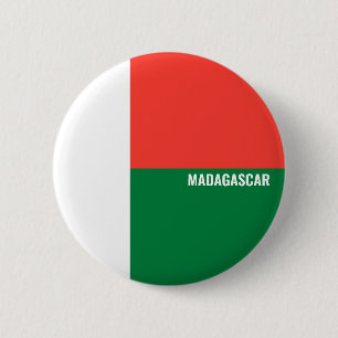 Madagaskar-Flag-Inschrift Weiß-Rot-Grün Button
