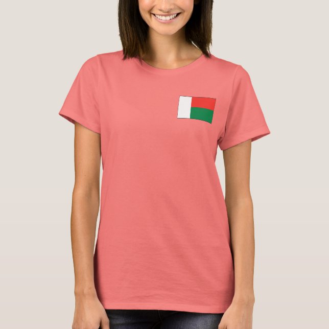 Madagaskar Flag + Karte T - Shirt (Vorderseite)