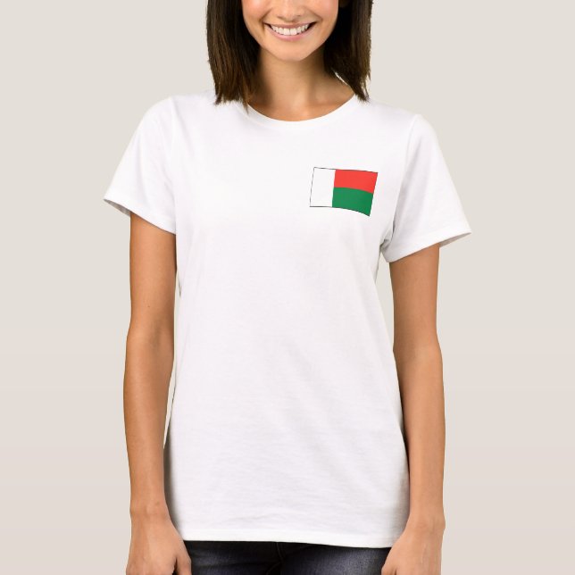 Madagaskar Flag + Karte T - Shirt (Vorderseite)
