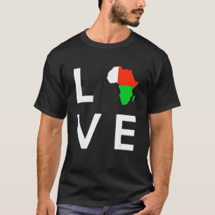 Madagaskar Flag Liebe Afrika Kontinentale Silhouet T-Shirt