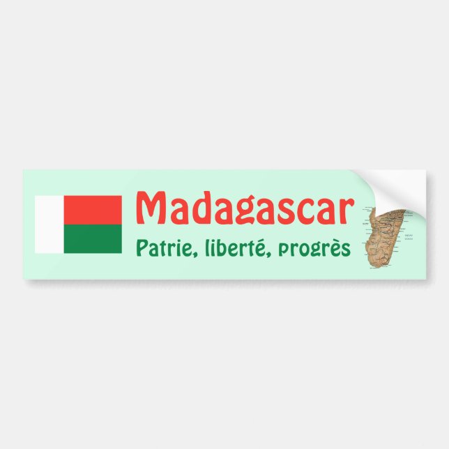 Madagaskar-Flagge + Karten-Autoaufkleber Autoaufkleber (Vorne)