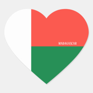 Madagaskar-Flagge Prächtig Patriotisch Herz-Aufkleber