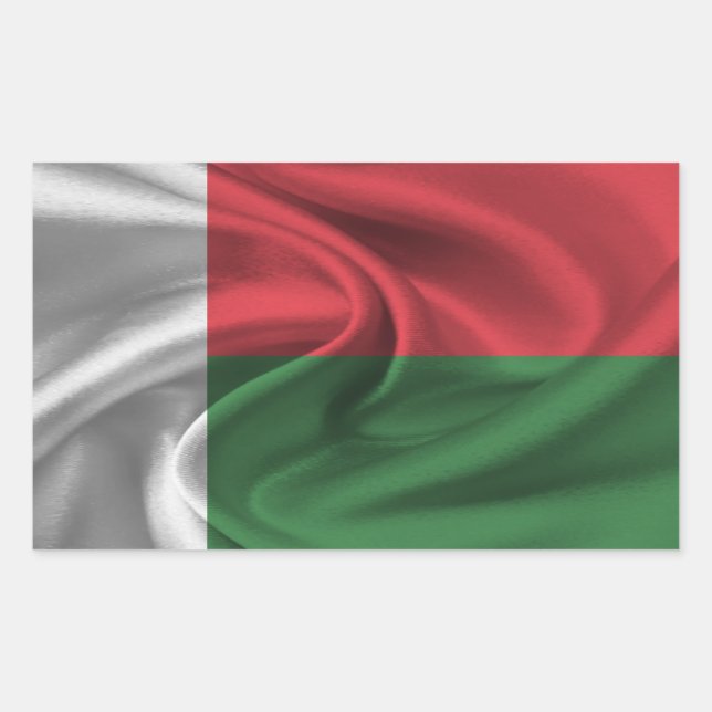 Madagaskar-Flagge Rechteckiger Aufkleber (Vorderseite)