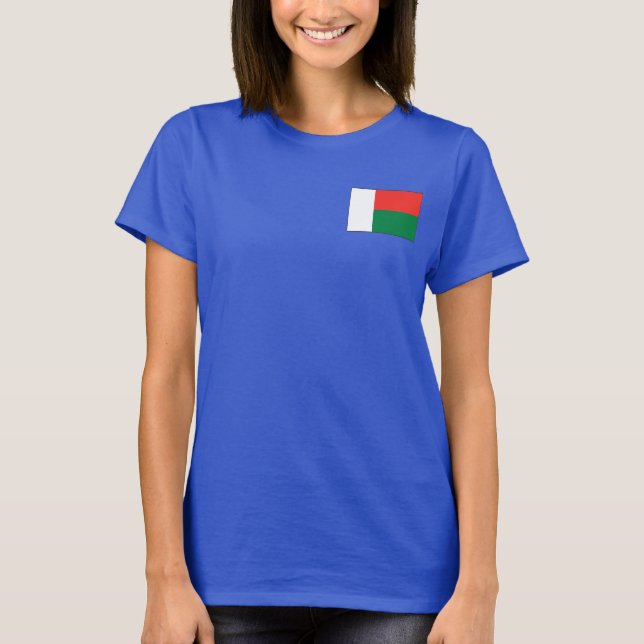 Madagaskar-Flagge und Karte T - Shirt (Vorderseite)