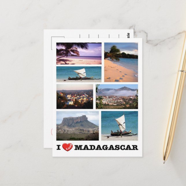 Madagaskar - I Liebe - Postkarte (Vorderseite/Rückseite Beispiel)