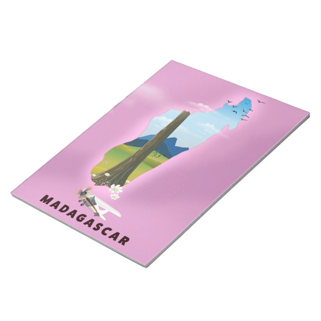Madagaskar Illustriertes Reiseplakat Notizblock (angewinkelt)
