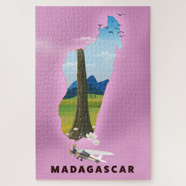 Madagaskar Illustriertes Reiseplakat Puzzle (Vertikal)