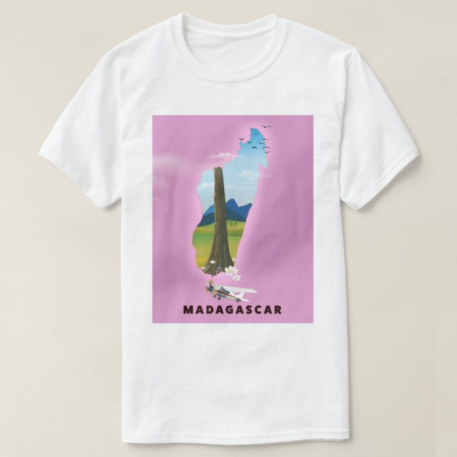 Madagaskar Illustriertes Reiseplakat T-Shirt (Design vorne)