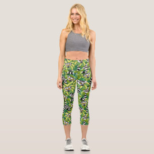 Madagaskar-Lemuren im Exotischen Dschungel Capri Leggings