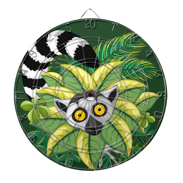 Madagaskar-Lemuren im Exotischen Dschungel Dartscheibe (vorne)