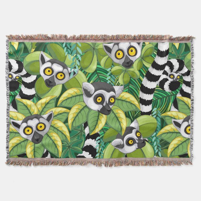 Madagaskar-Lemuren im Exotischen Dschungel Decke (Vorderseite)
