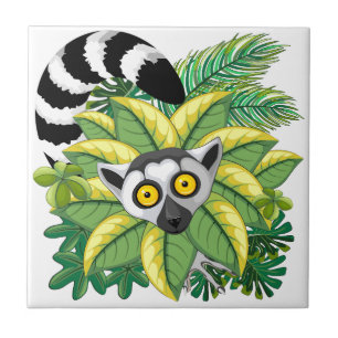 Madagaskar-Lemuren im Exotischen Dschungel Fliese