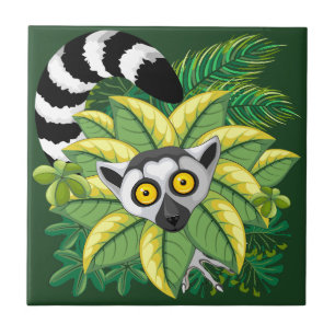 Madagaskar-Lemuren im Exotischen Dschungel Fliese