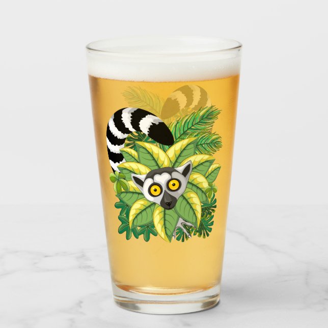 Madagaskar-Lemuren im Exotischen Dschungel Glas (Vorne (Gefüllt))