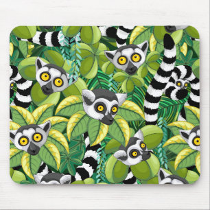 Madagaskar-Lemuren im Exotischen Dschungel Mousepad