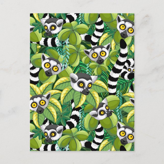 Madagaskar-Lemuren im Exotischen Dschungel Postkarte (Vorderseite)