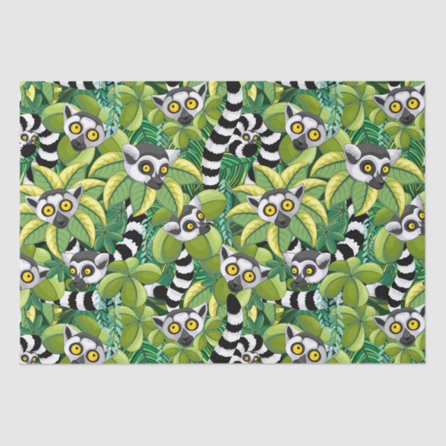 Madagaskar-Lemuren im Exotischen Dschungel Seidenpapier (Vorderseite)