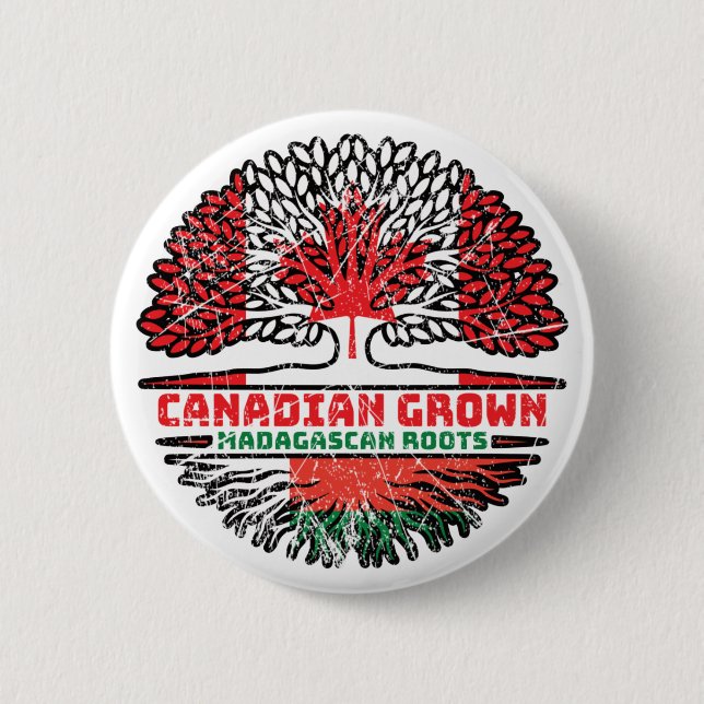 Madagaskar Madagaskar Canadian Canada Tree Roots Button (Vorderseite)