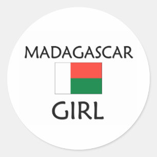 MADAGASKAR-MÄDCHEN RUNDER AUFKLEBER