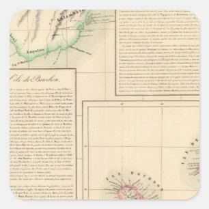 Madagaskar, Mauritius 57 Quadratischer Aufkleber