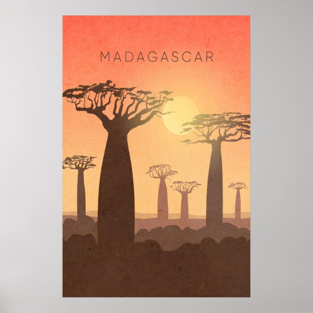 Madagaskar Minimal Reiseplakat Poster (Vorne)