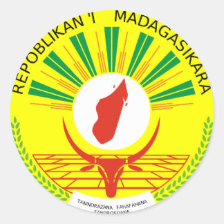 Madagaskar-Offizielle Wappen-Heraldry-Symbol Runder Aufkleber