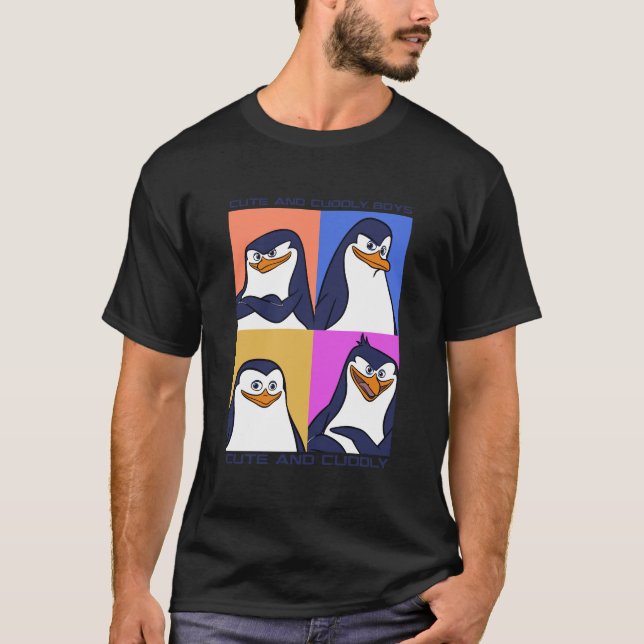 Madagaskar-Pinguine, Niedlich und knuddelig Text-P T-Shirt (Vorderseite)