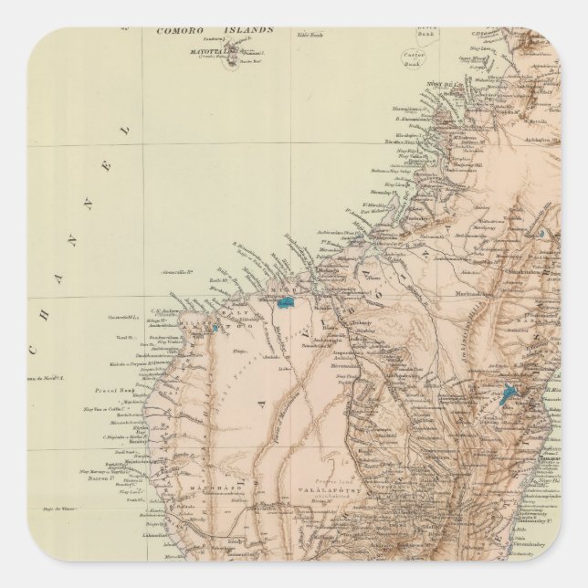 Madagaskar Quadratischer Aufkleber (Vorderseite)