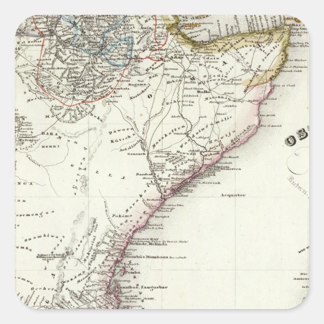 Madagaskar Quadratischer Aufkleber (Vorderseite)