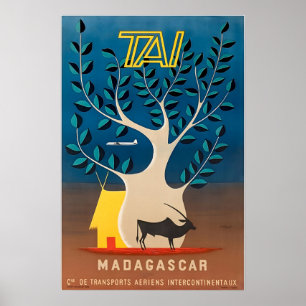 Madagaskar Reiseplakat Afrika Kunst Afrikanischer  Poster