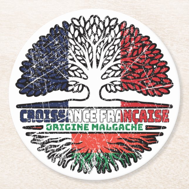 Madagaskar Runder Pappuntersetzer (Vorderseite)