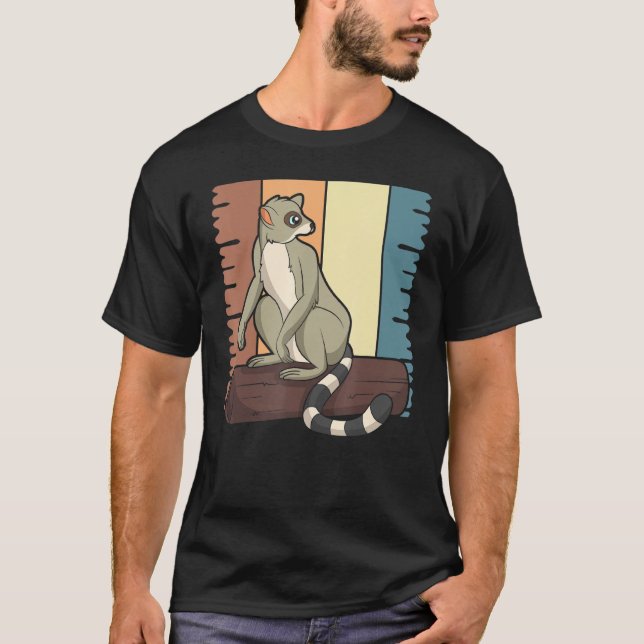 Madagaskar Sifakas Zoo Affe Retro Lemur T-Shirt (Vorderseite)