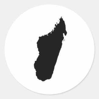 Madagaskar-Silhouette Runder Aufkleber