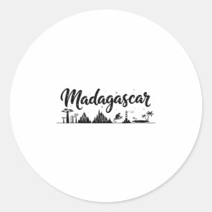 Madagaskar-Skyline-Reise-Urlaub-Outfits Runder Aufkleber