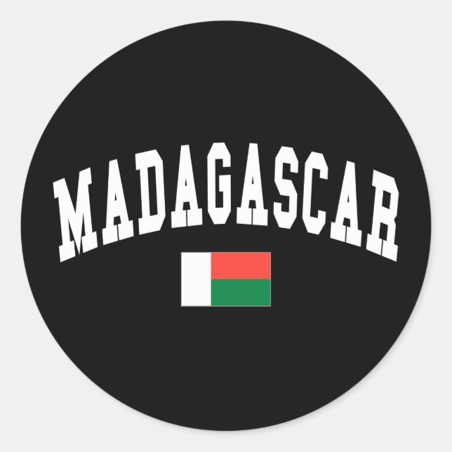 Madagaskar-Stil Runder Aufkleber (Vorderseite)