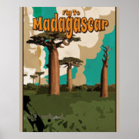 Madagaskar Vintage Travel Poster