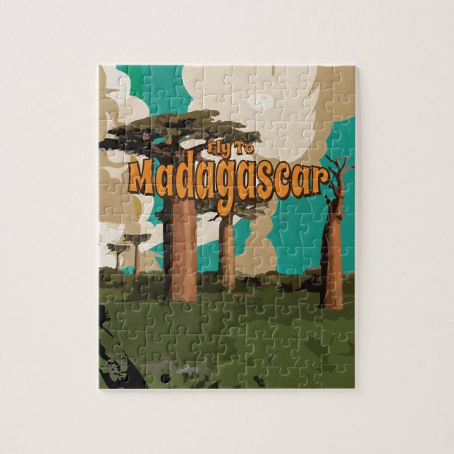 Madagaskar Vintage Travel Poster Puzzle (Vertikal)