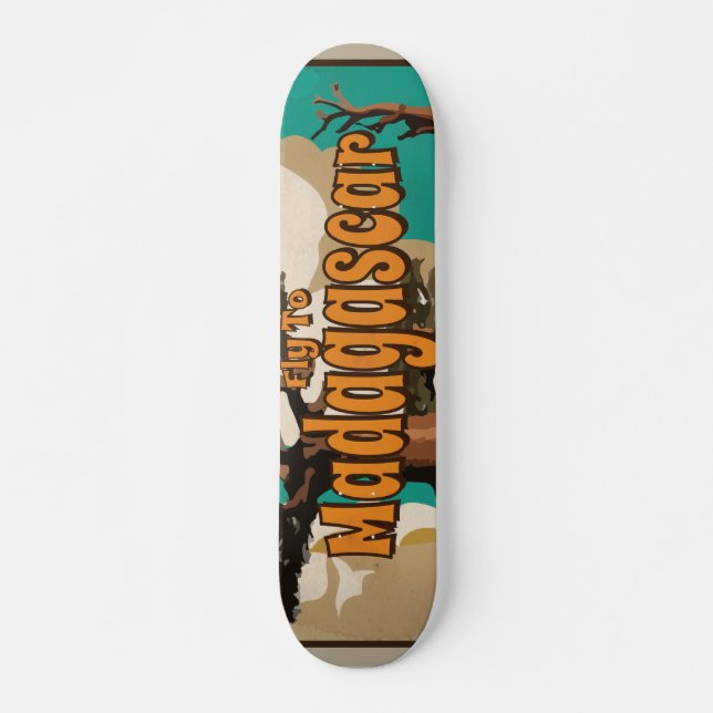 Madagaskar Vintage Travel Poster Skateboard (Vorne)