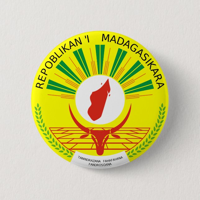 Madagaskar-Wappen Button (Vorderseite)