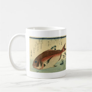 Madai oder Red Tai - Hiroshige japanische Fischdru Kaffeetasse