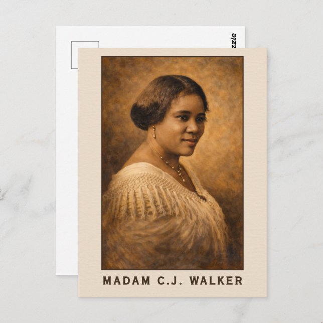 Madam C.J. Walker Portrait Art Postkarte (Vorne/Hinten)