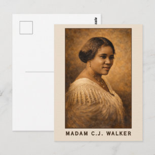 Madam C.J. Walker Porträtkunst Postkarte