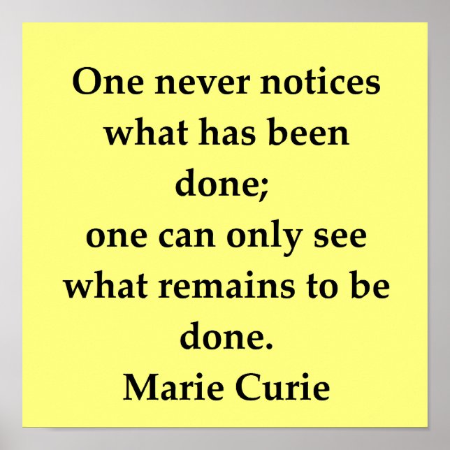 Madam-Marie-Curie-Zitat Poster (Vorne)