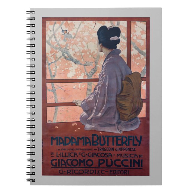 Madama Butterfly Vintage Poster (1904) Notizblock (Vorderseite)